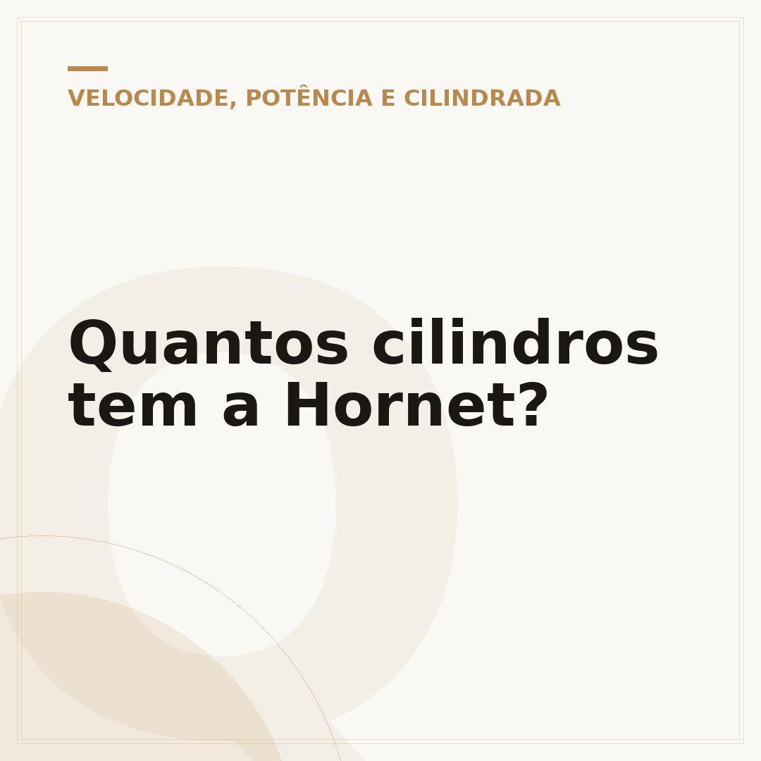 Quantos cilindros tem a Hornet?