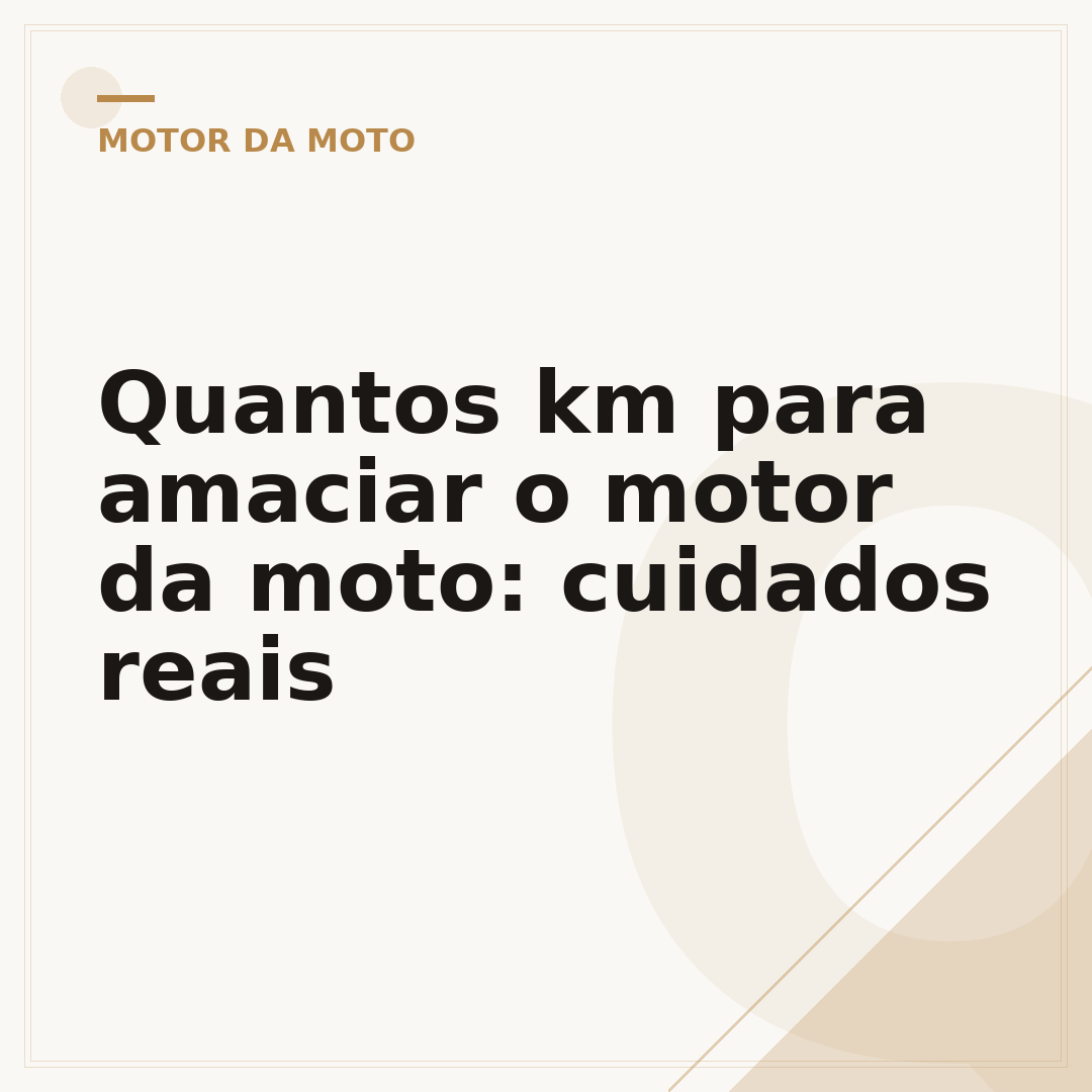 Quantos km para amaciar o motor da moto: cuidados reais