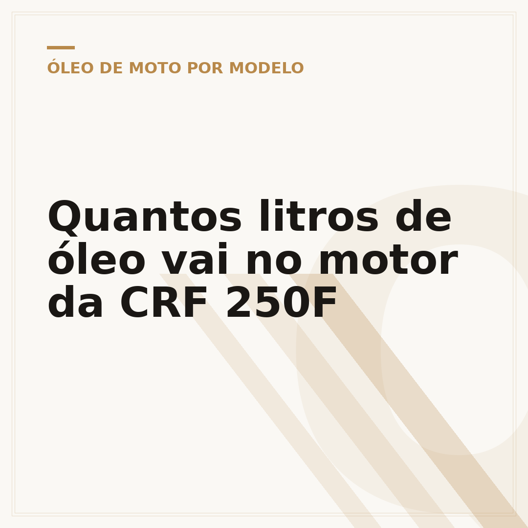 Quantos litros de óleo vai no motor da CRF 250F