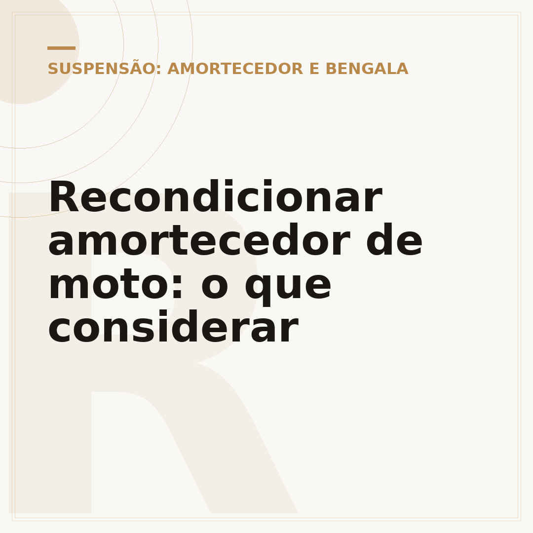 Recondicionar amortecedor de moto: o que considerar