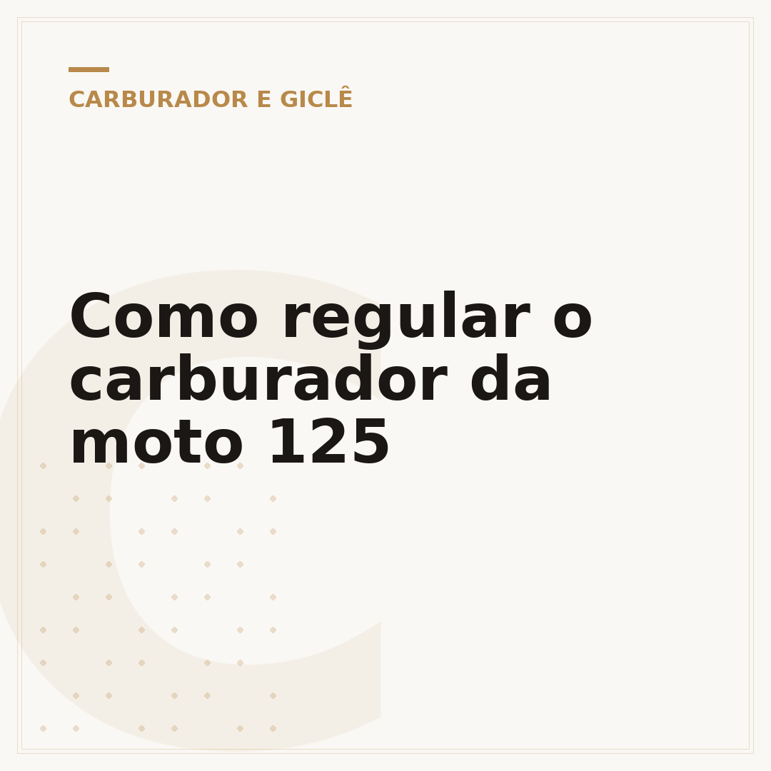 Como regular o carburador da moto 125