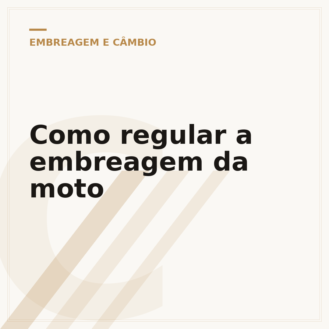 Como regular a embreagem da moto