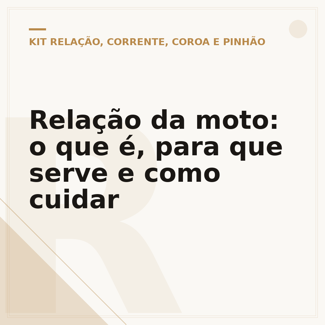 Relação da moto: o que é, para que serve e como cuidar