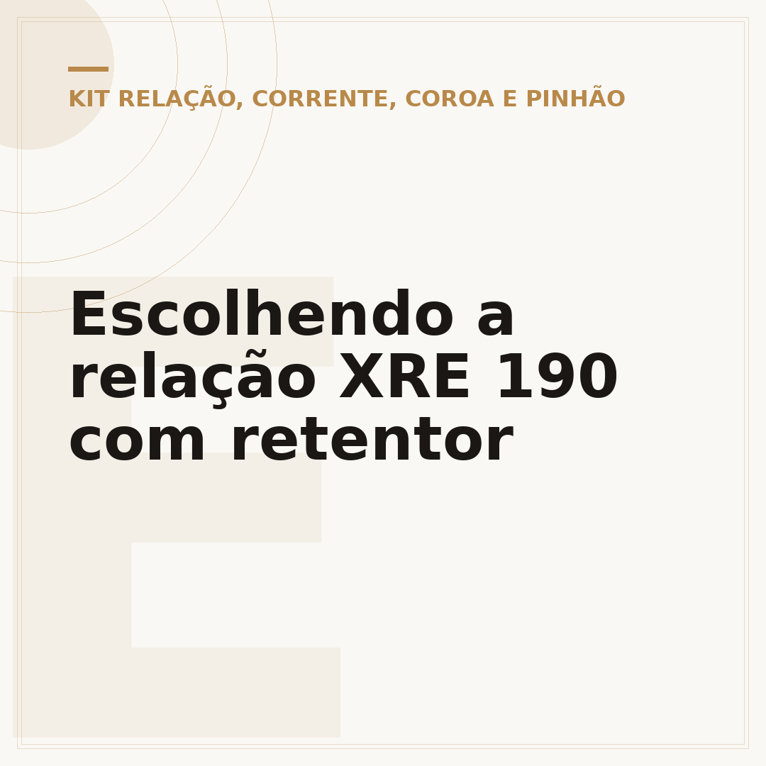 Escolhendo a relação XRE 190 com retentor