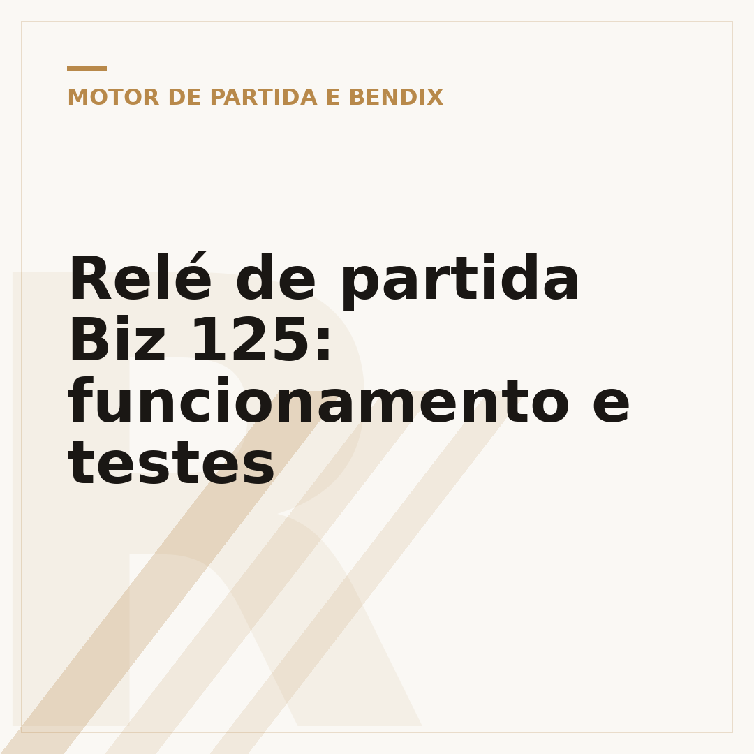 Relé de partida Biz 125: funcionamento e testes