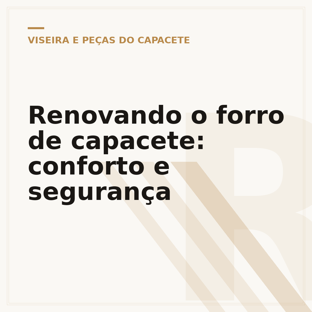 Renovando o forro de capacete: conforto e segurança