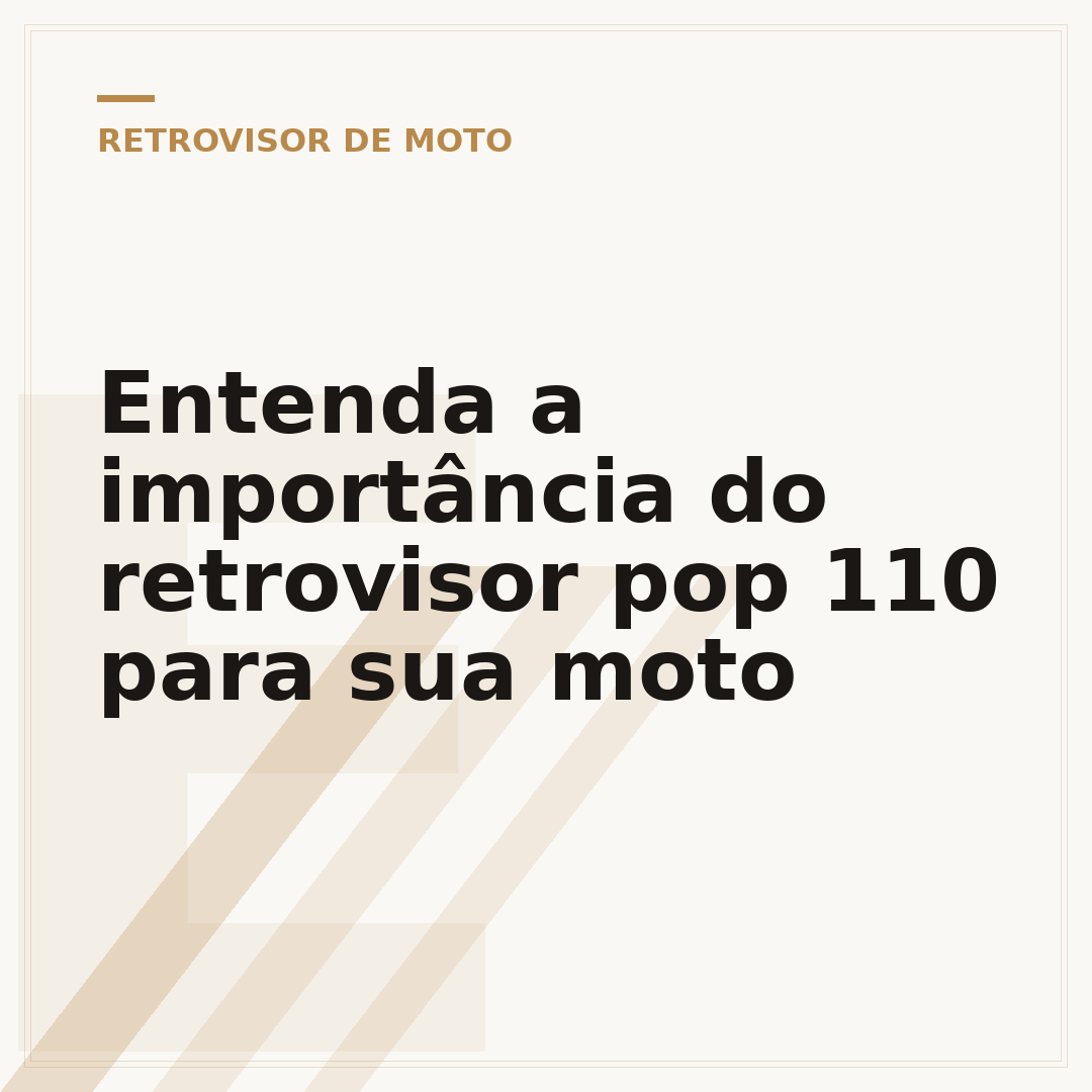 Entenda a importância do retrovisor pop 110 para sua moto