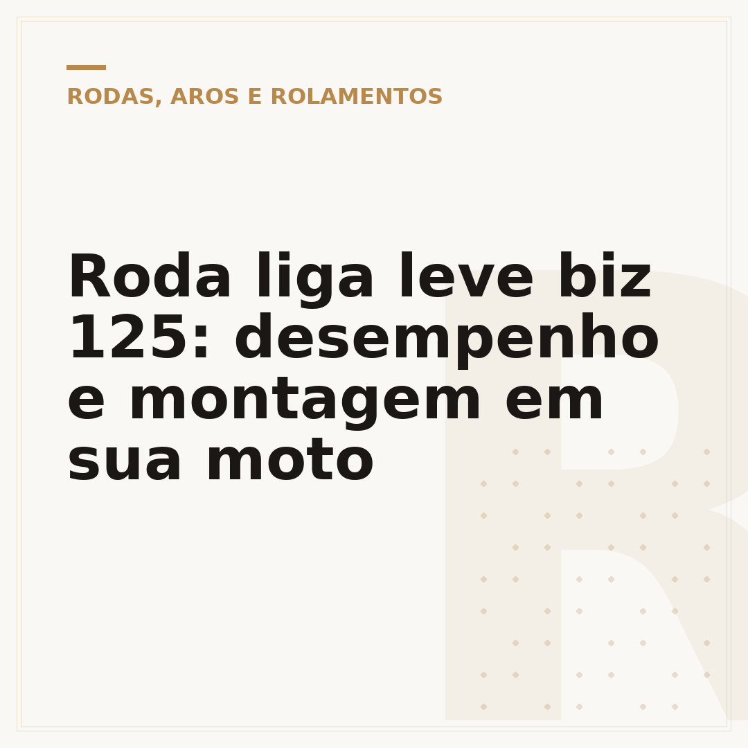 Roda liga leve biz 125: desempenho e montagem em sua moto