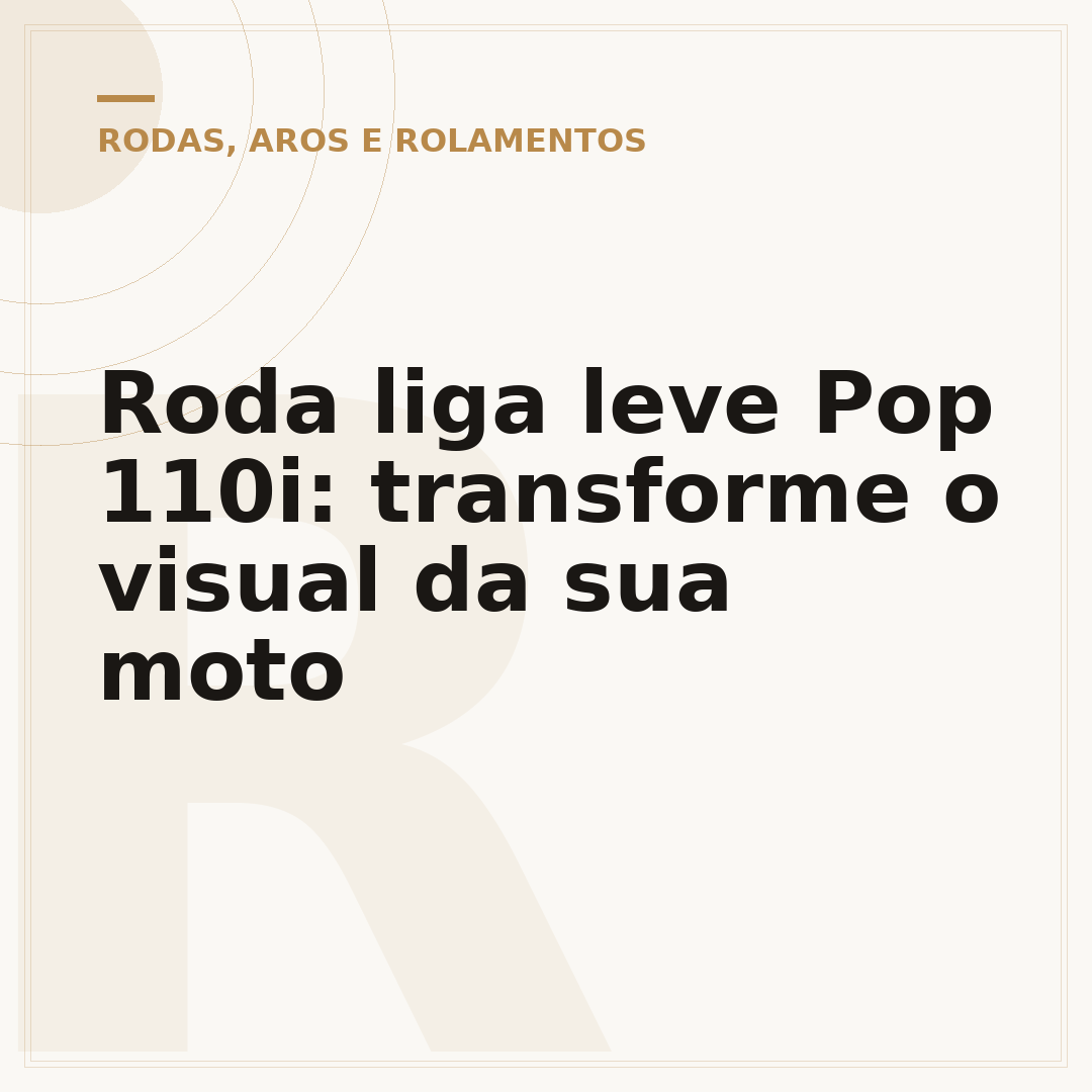 Roda liga leve Pop 110i: transforme o visual da sua moto