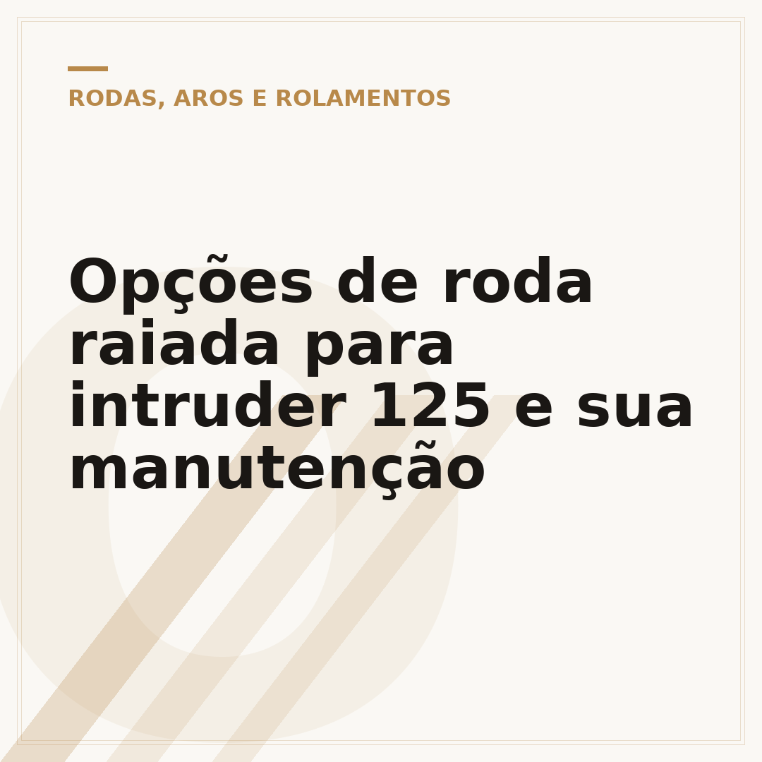Opções de roda raiada para intruder 125 e sua manutenção