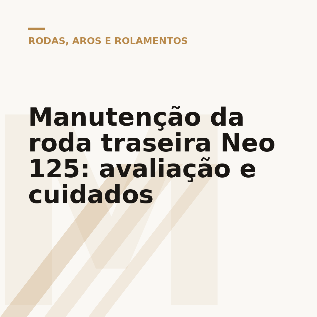 Manutenção da roda traseira Neo 125: avaliação e cuidados