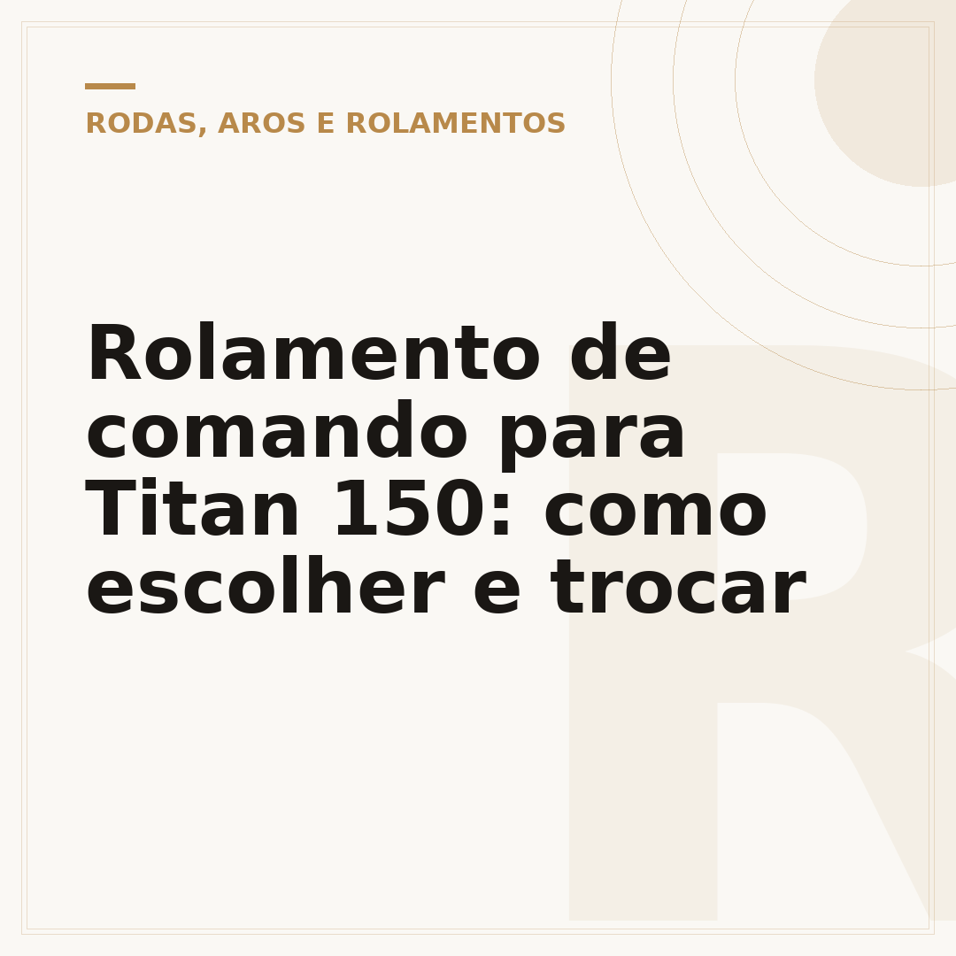 Rolamento de comando para Titan 150: como escolher e trocar