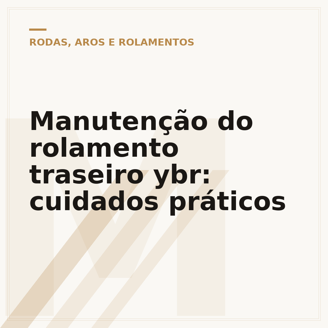 Manutenção do rolamento traseiro ybr: cuidados práticos