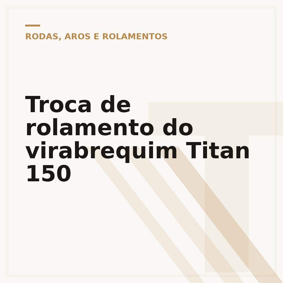 Troca de rolamento do virabrequim Titan 150