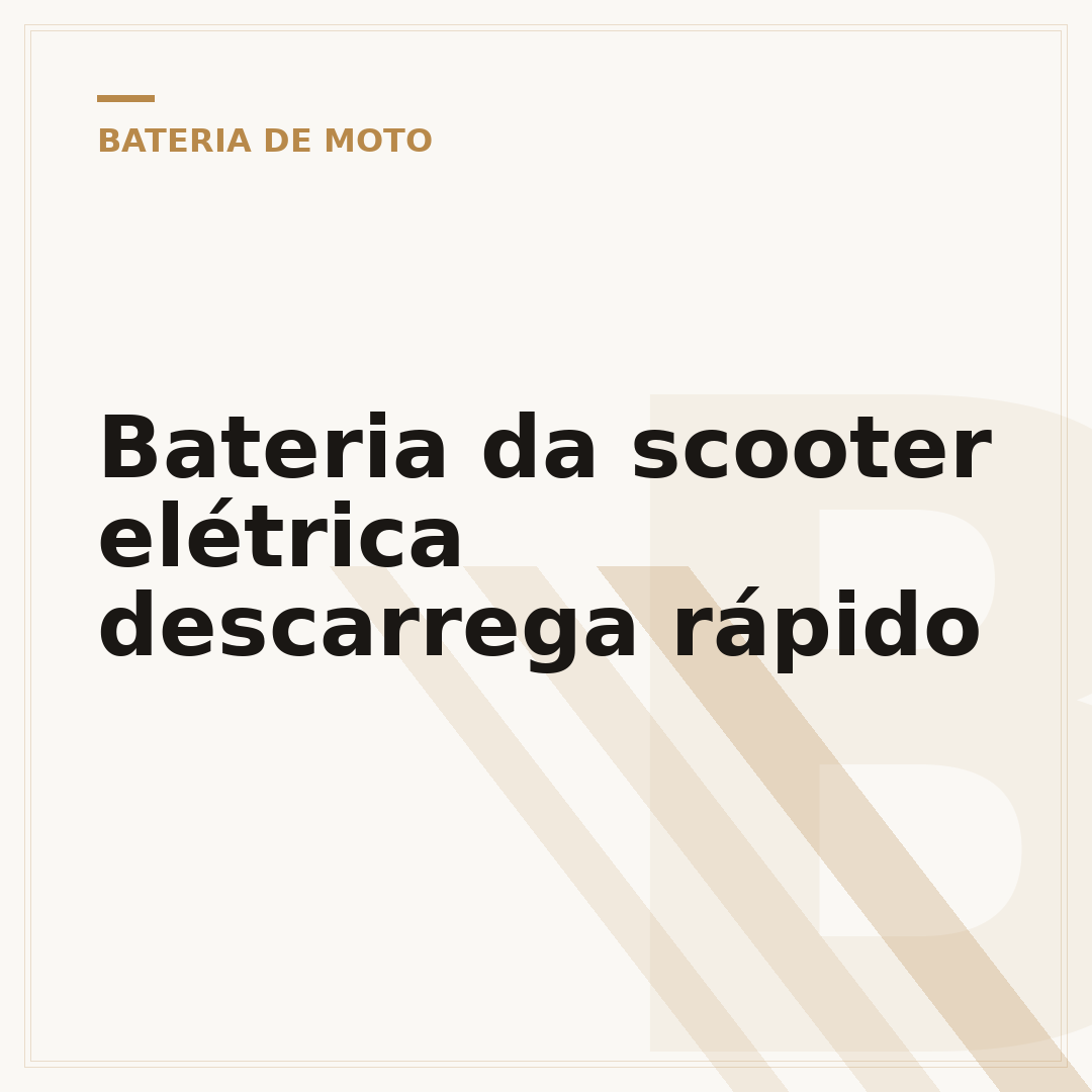 Bateria da scooter elétrica descarrega rápido