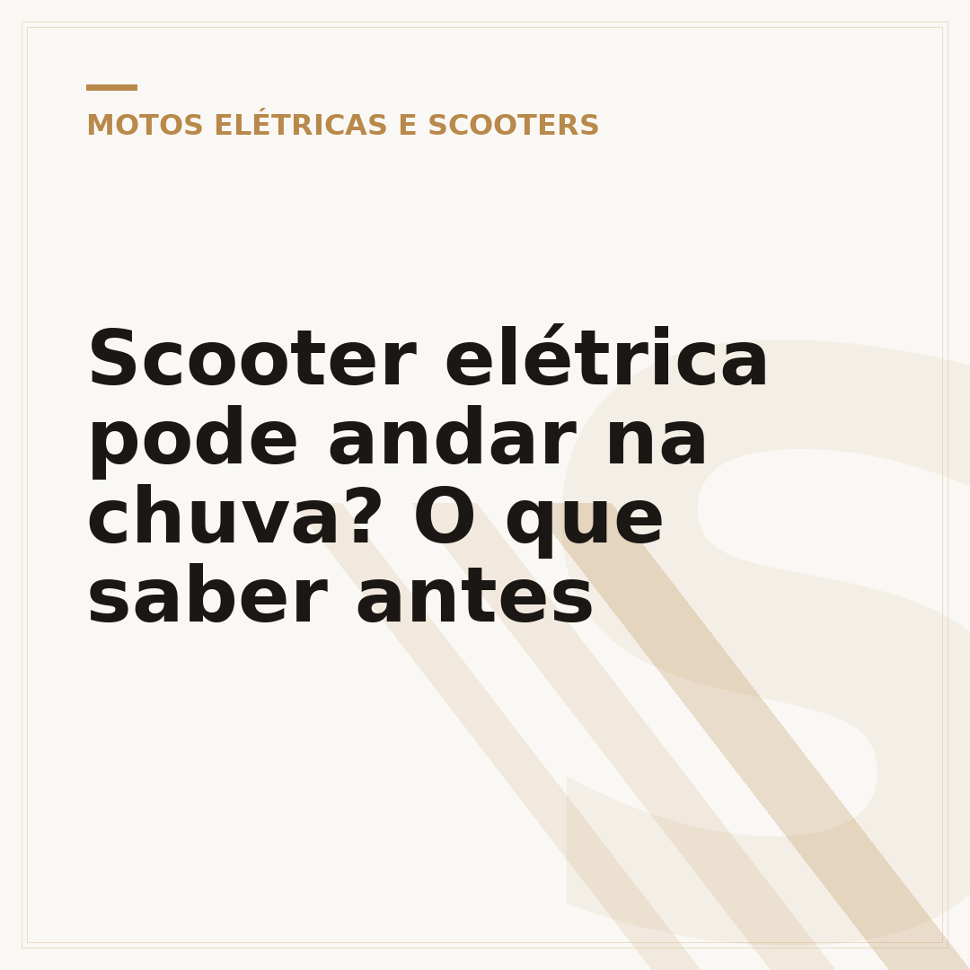 Scooter elétrica pode andar na chuva? O que saber antes