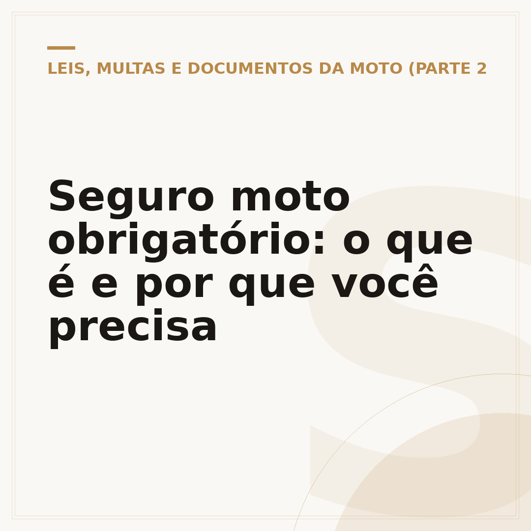 Seguro moto obrigatório: o que é e por que você precisa
