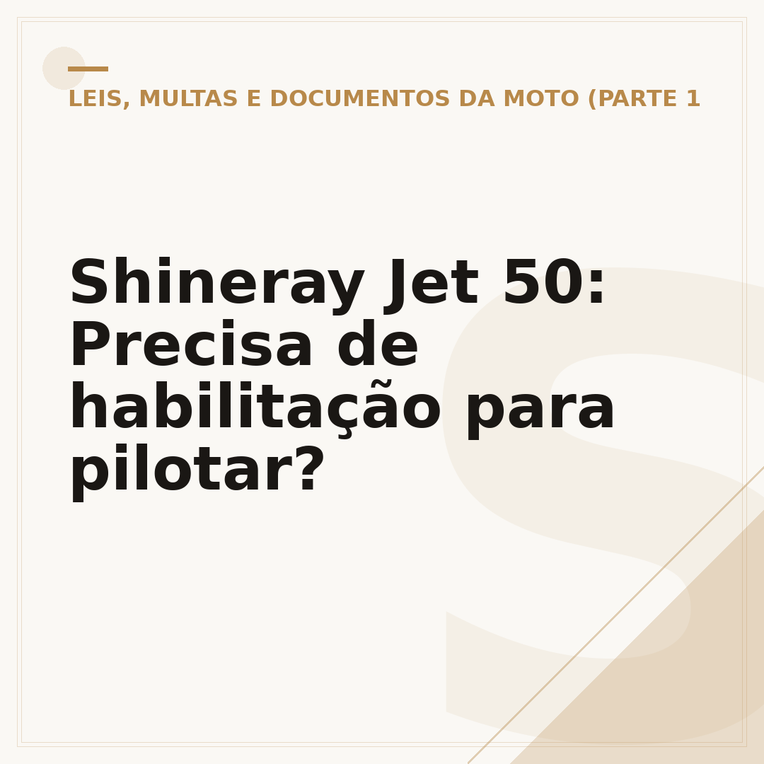 Shineray Jet 50: Precisa de habilitação para pilotar?