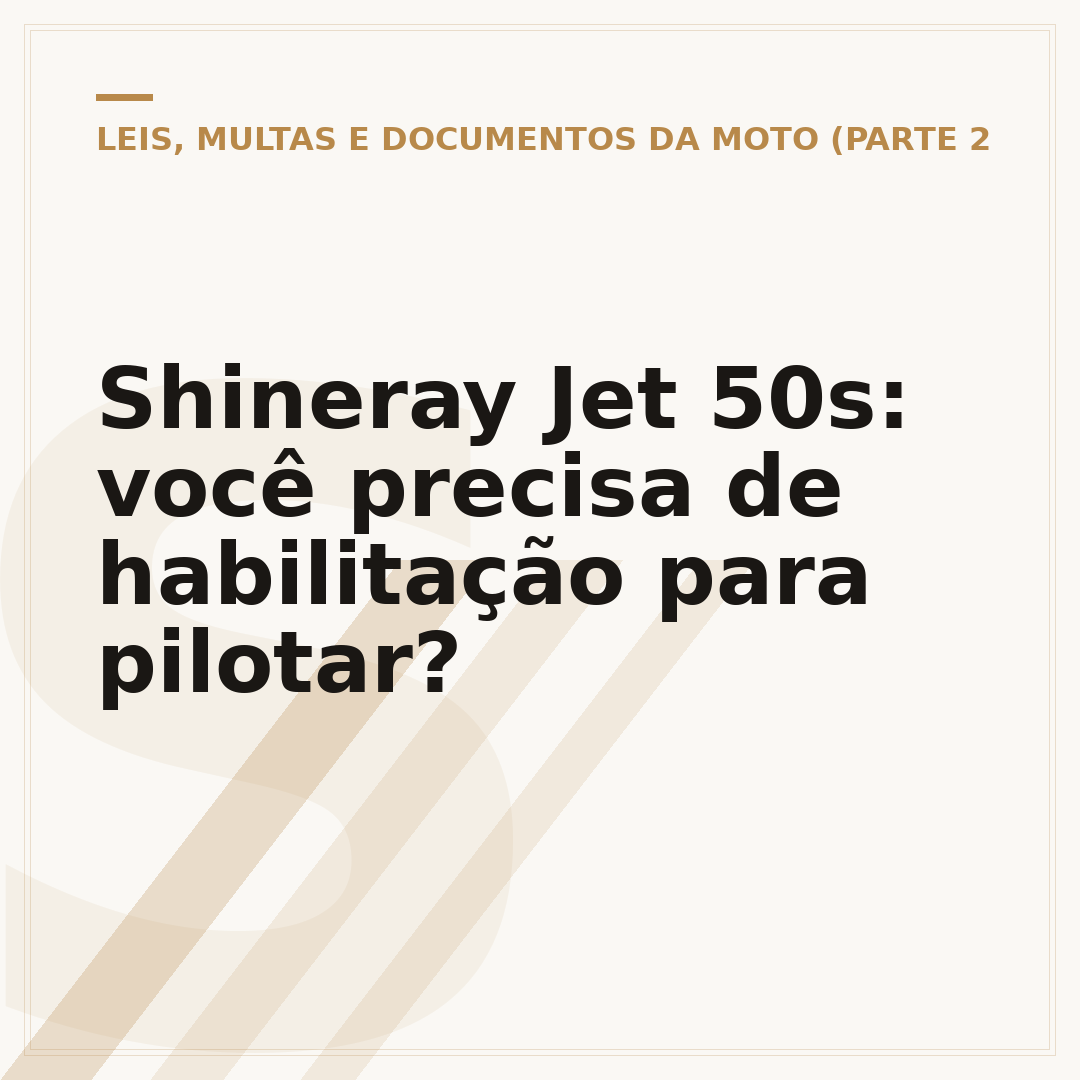 Shineray Jet 50s: você precisa de habilitação para pilotar?
