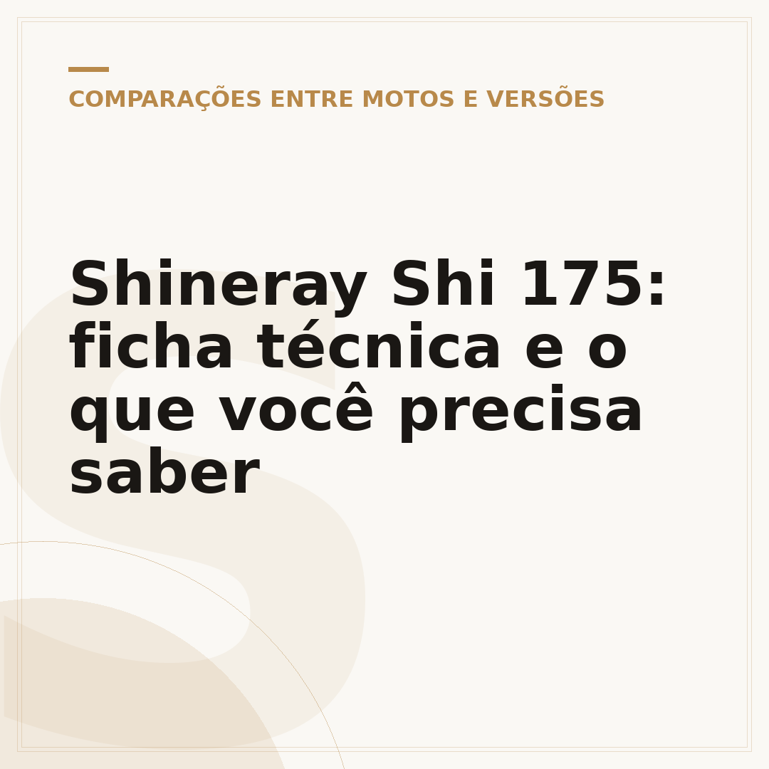 Shineray Shi 175: ficha técnica e o que você precisa saber