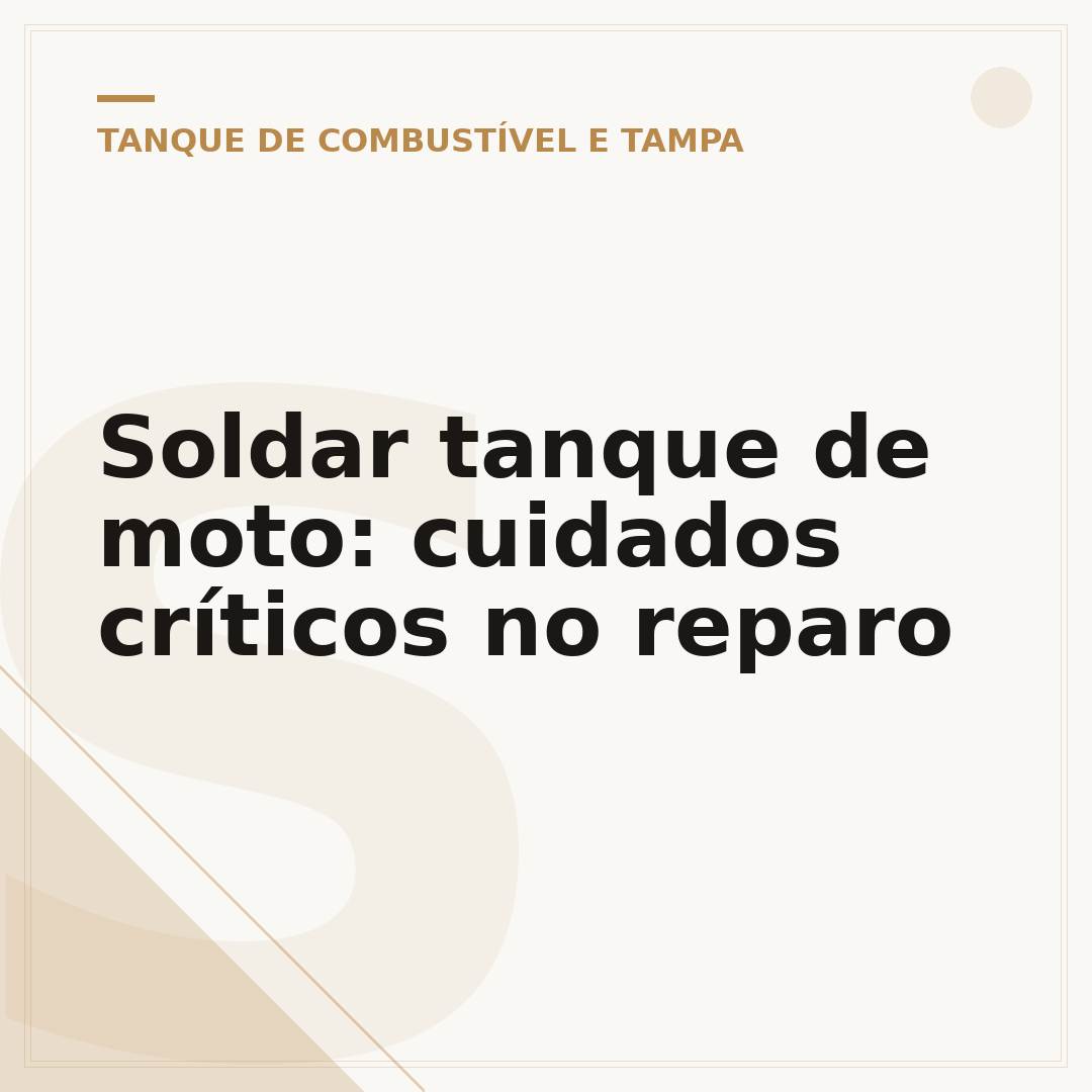 Soldar tanque de moto: cuidados críticos no reparo