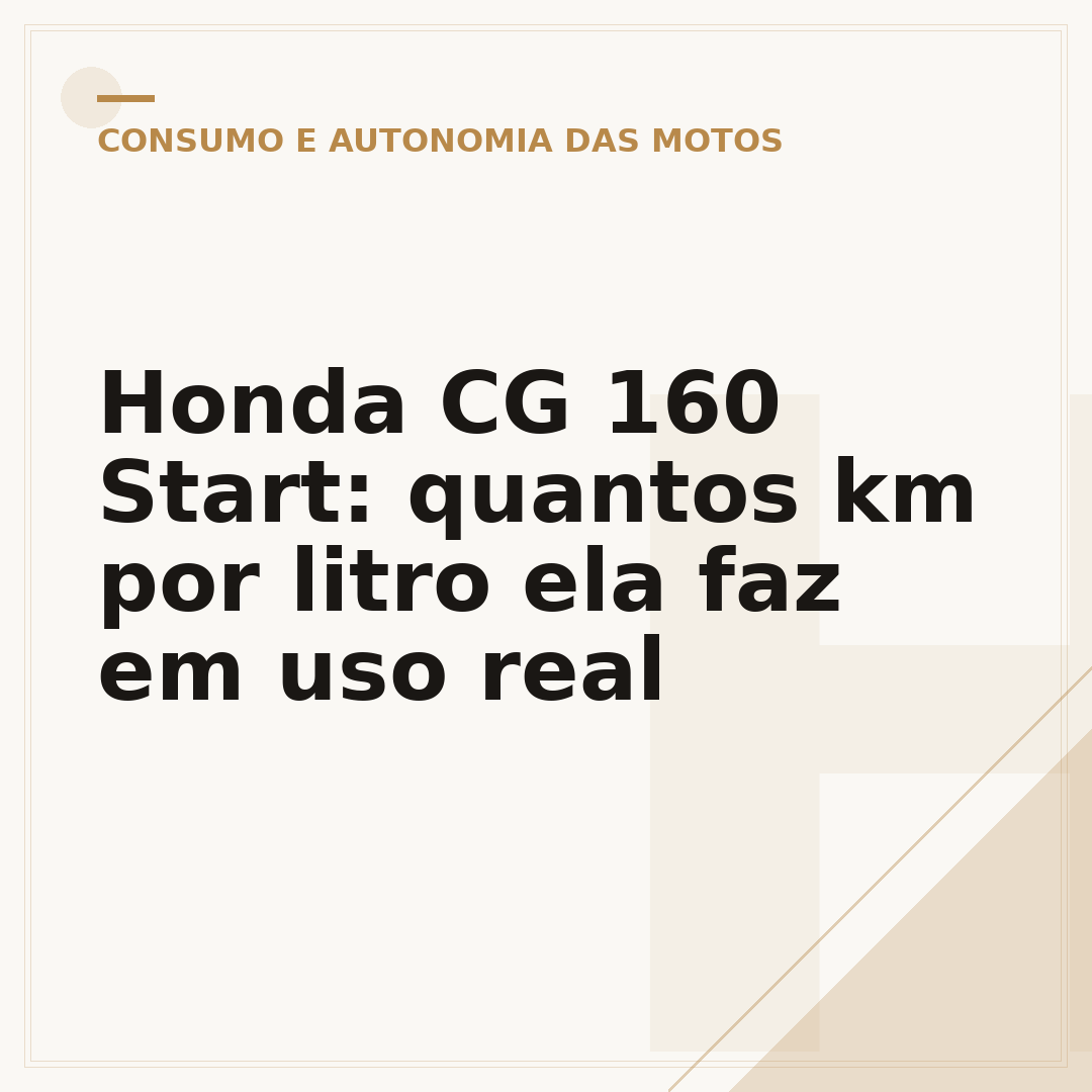 Honda CG 160 Start: quantos km por litro ela faz em uso real