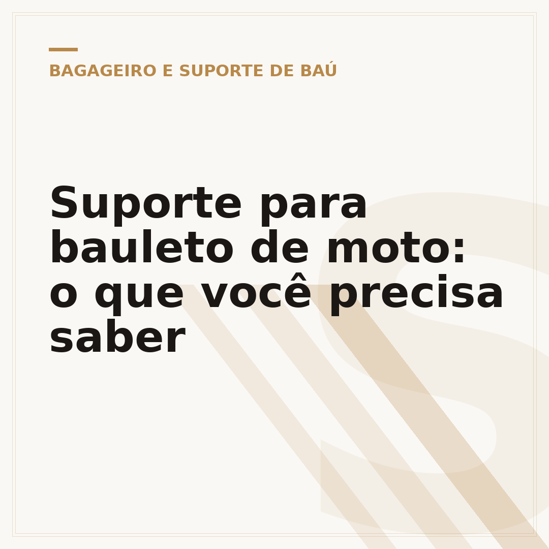 Suporte para bauleto de moto: o que você precisa saber