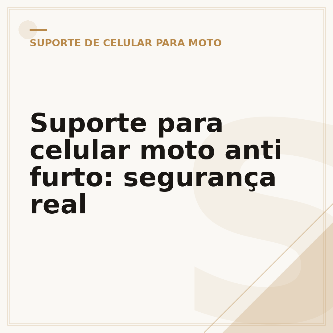 Suporte para celular moto anti furto: segurança real