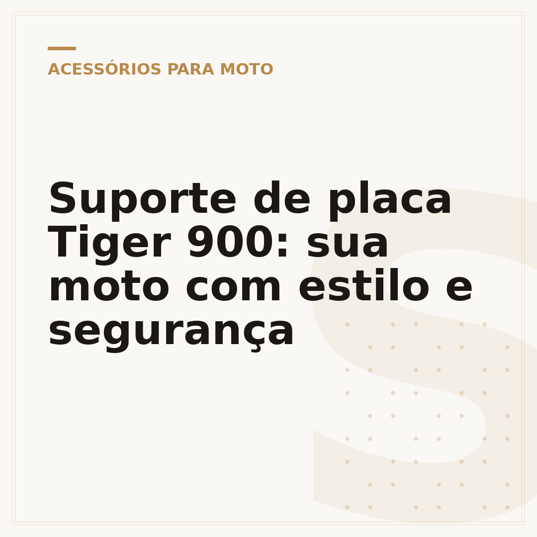 Suporte de placa Tiger 900: sua moto com estilo e segurança