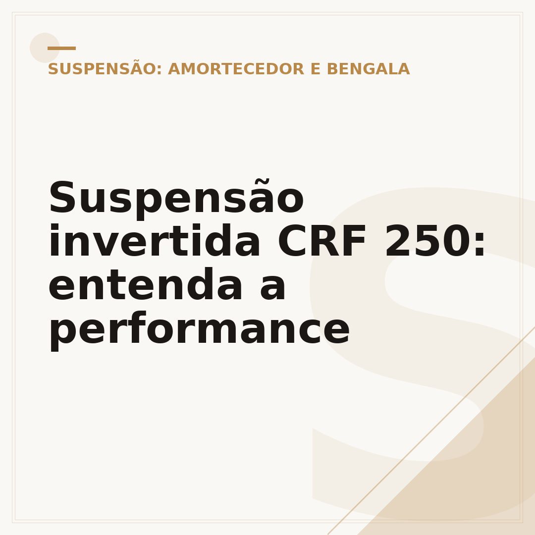 Suspensão invertida CRF 250: entenda a performance