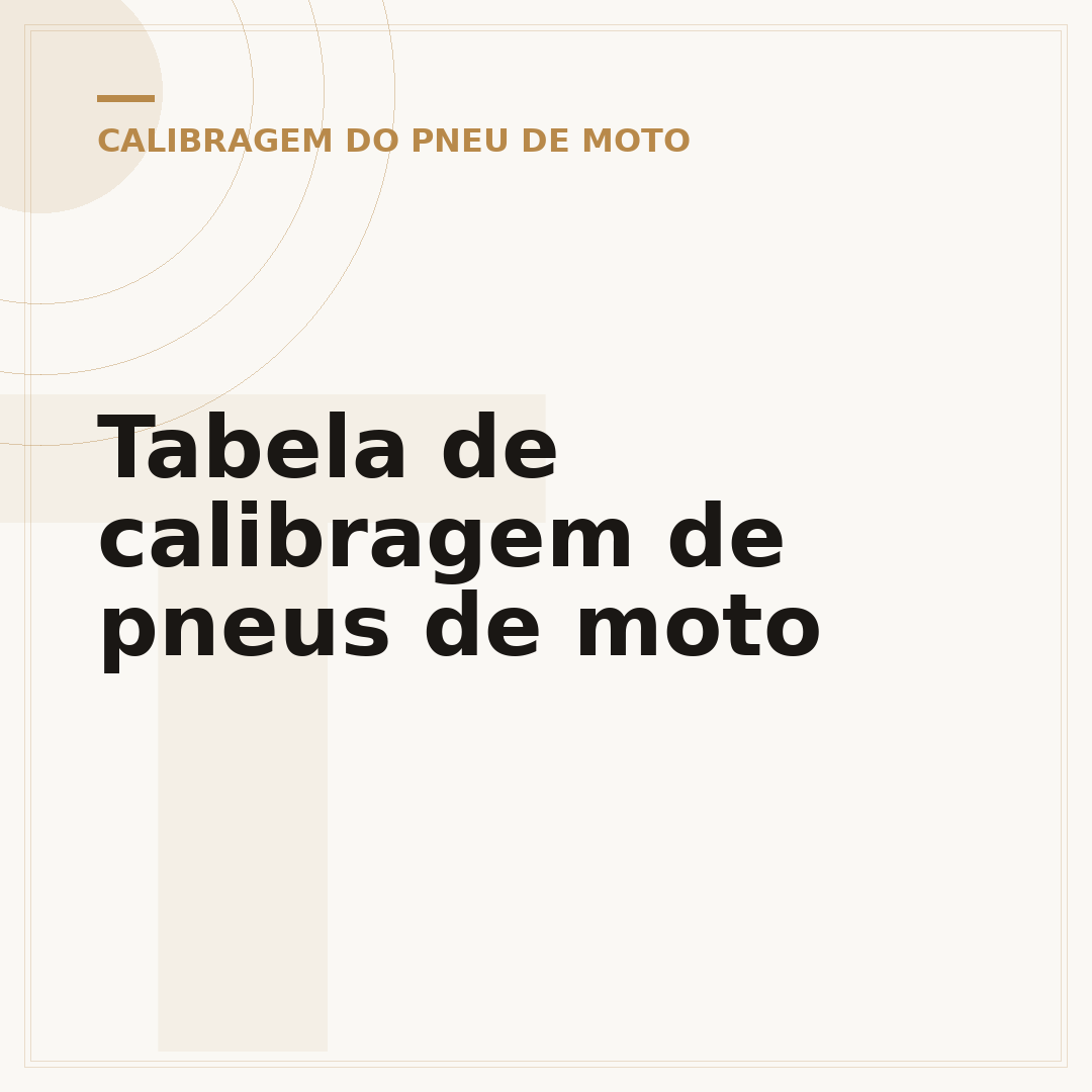 Tabela de calibragem de pneus de moto