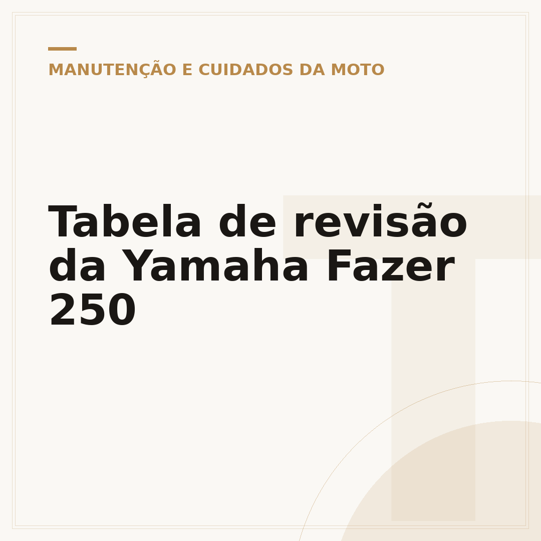 Tabela de revisão da Yamaha Fazer 250