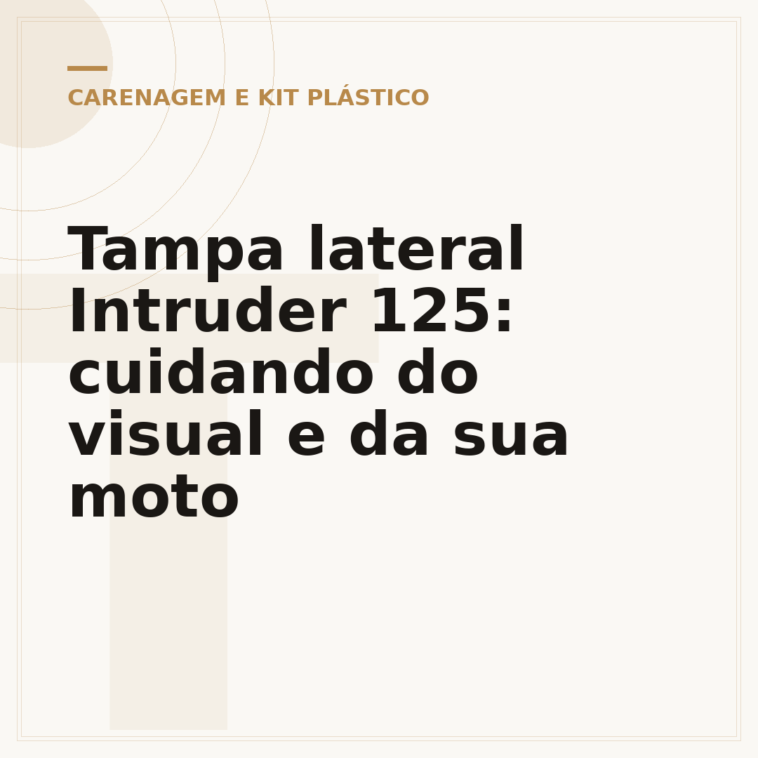 Tampa lateral Intruder 125: cuidando do visual e da sua moto