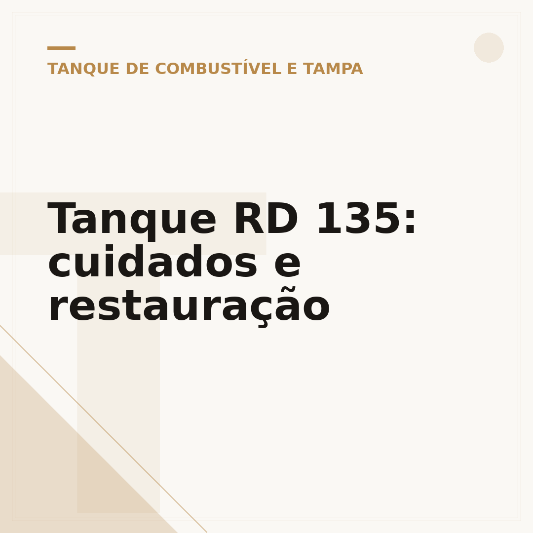 Tanque RD 135: cuidados e restauração