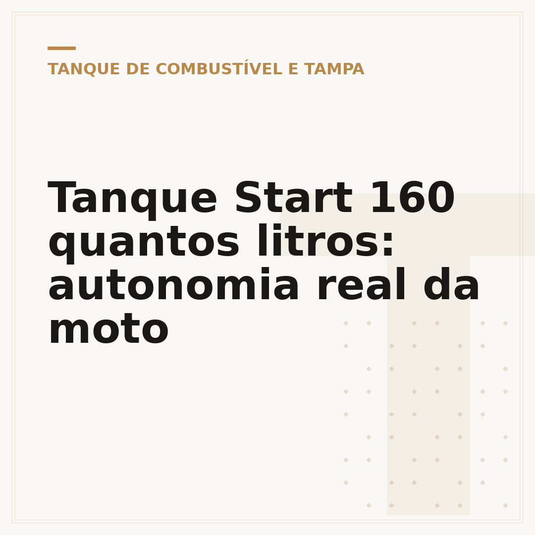 Tanque Start 160 quantos litros: autonomia real da moto