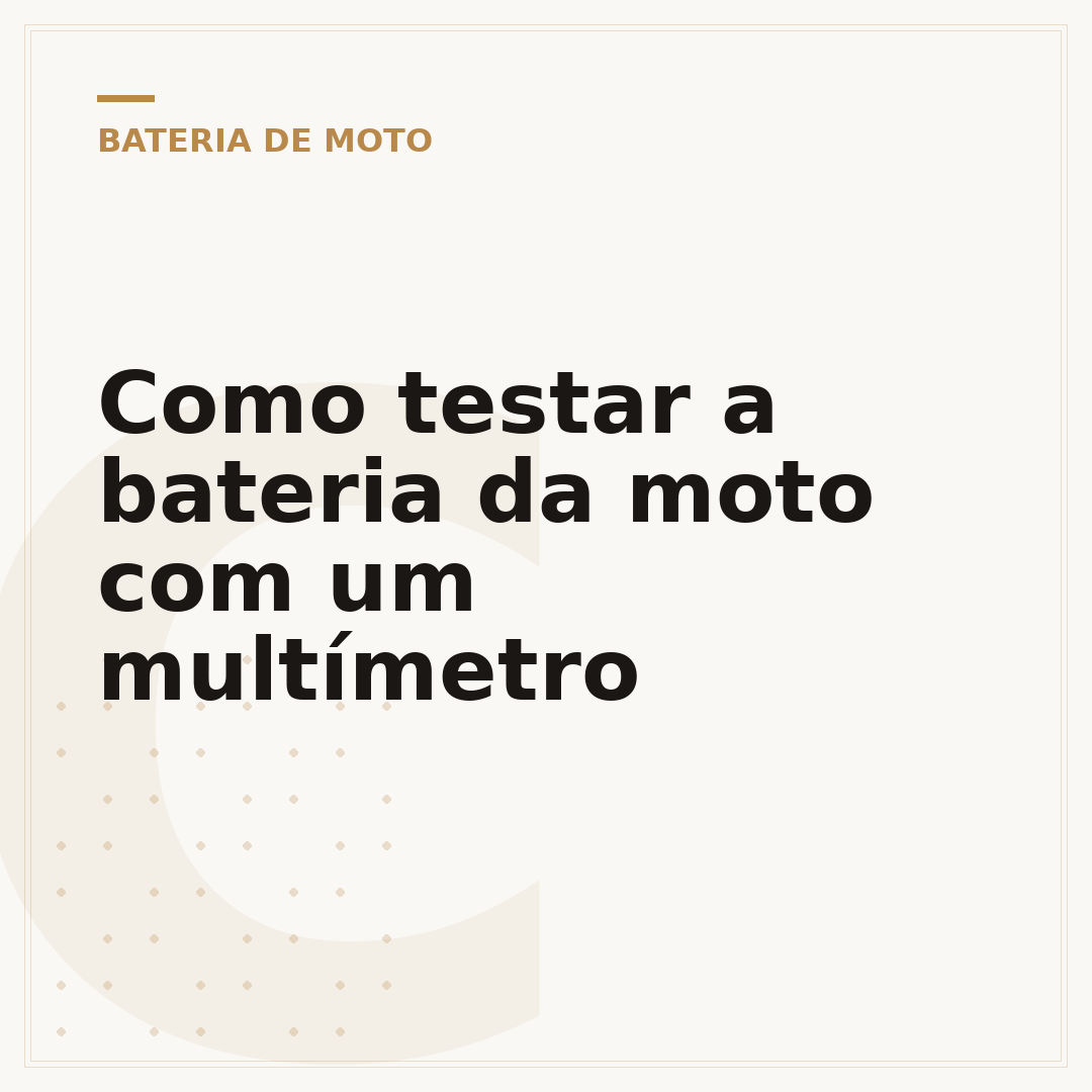 Como testar a bateria da moto com um multímetro