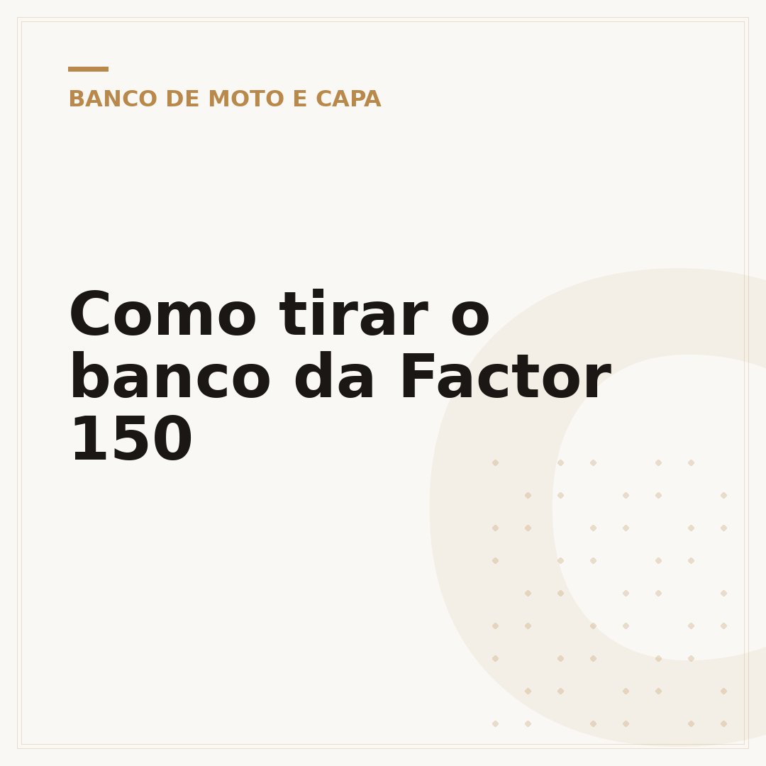 Como tirar o banco da Factor 150