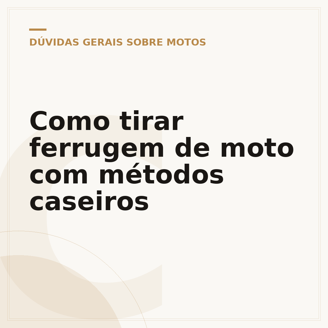 Como tirar ferrugem de moto com métodos caseiros