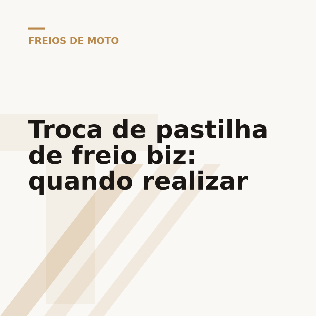 Troca de pastilha de freio biz: quando realizar