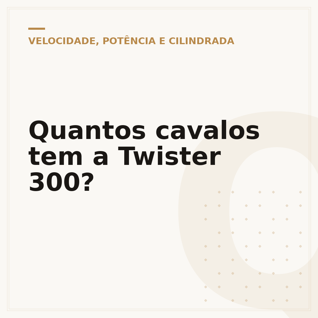 Quantos cavalos tem a Twister 300?