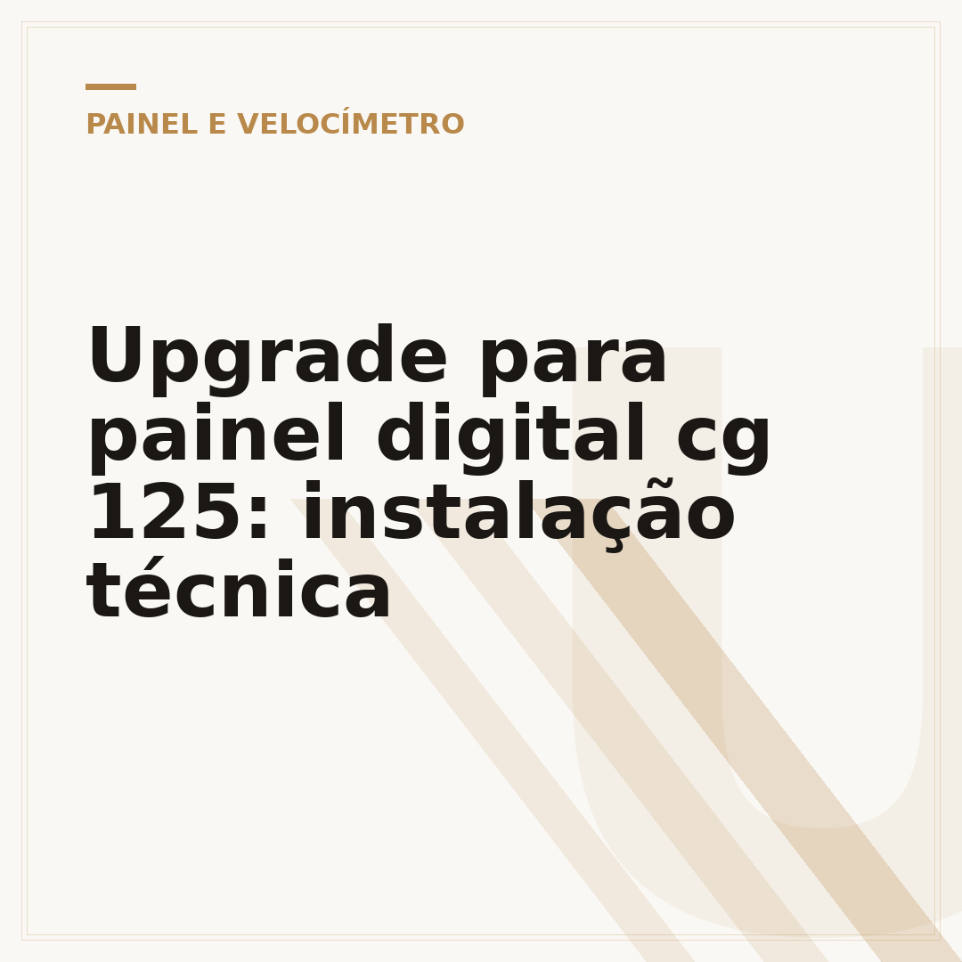 Upgrade para painel digital cg 125: instalação técnica