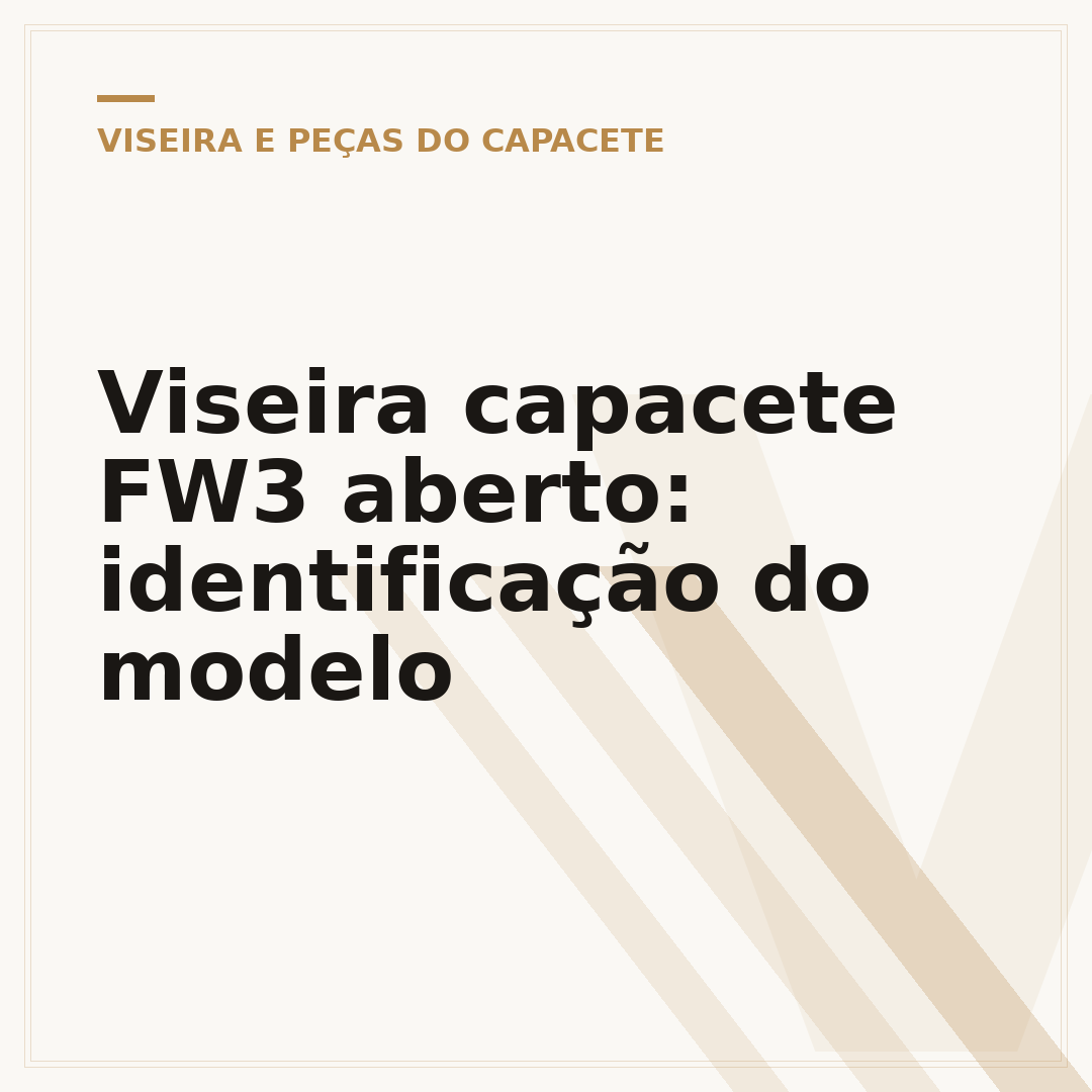 Viseira capacete FW3 aberto: identificação do modelo