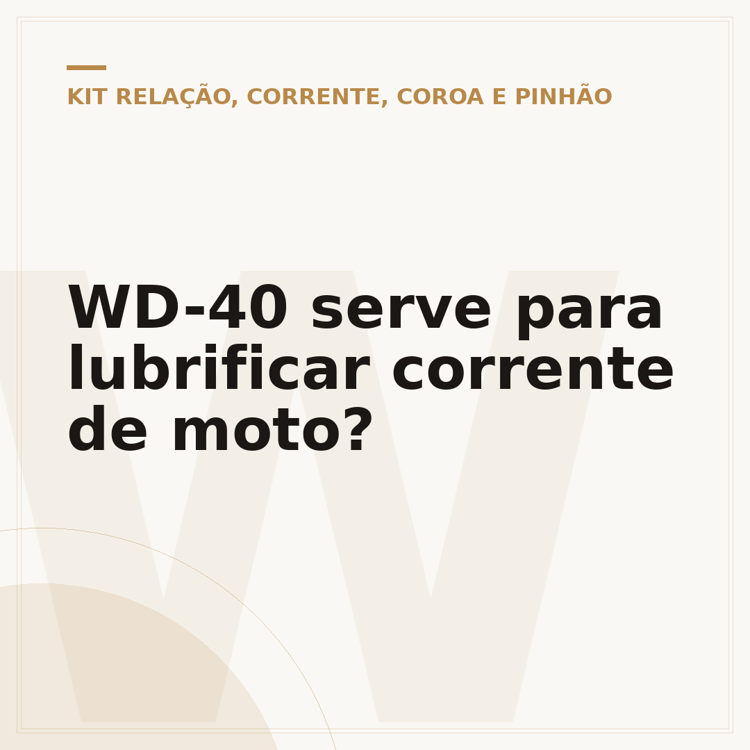 WD-40 serve para lubrificar corrente de moto?