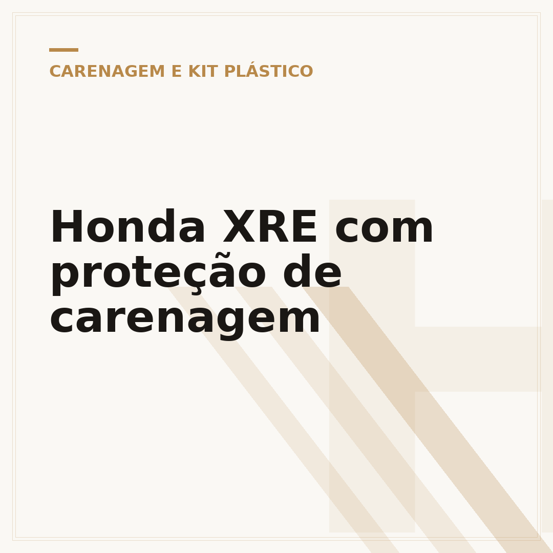 Honda XRE com proteção de carenagem