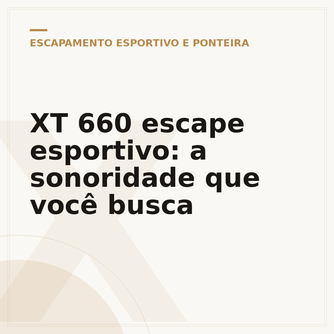 XT 660 escape esportivo: a sonoridade que você busca